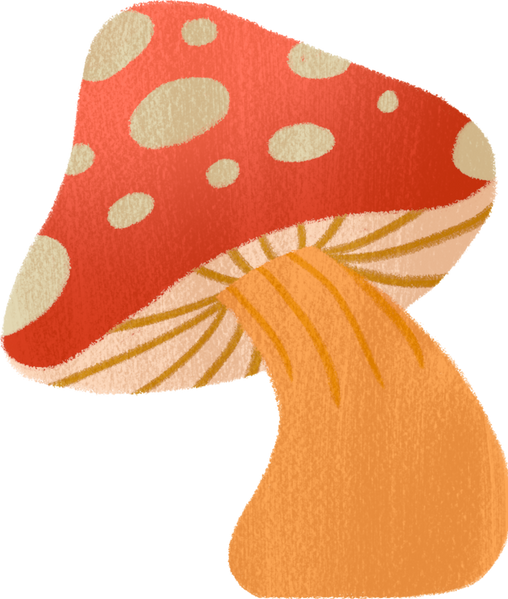 Handdrawn Textured Fairytale Mushroom