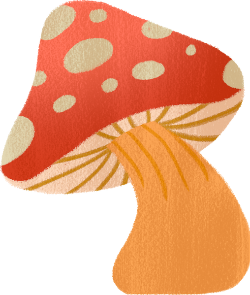 Handdrawn Textured Fairytale Mushroom